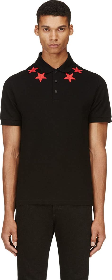 givenchy black polo red stars|givenchy polo shirts.